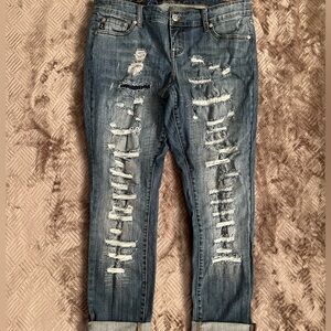 Torrid - cuffed ankle pant. Very distressed, no holes. SZ 14